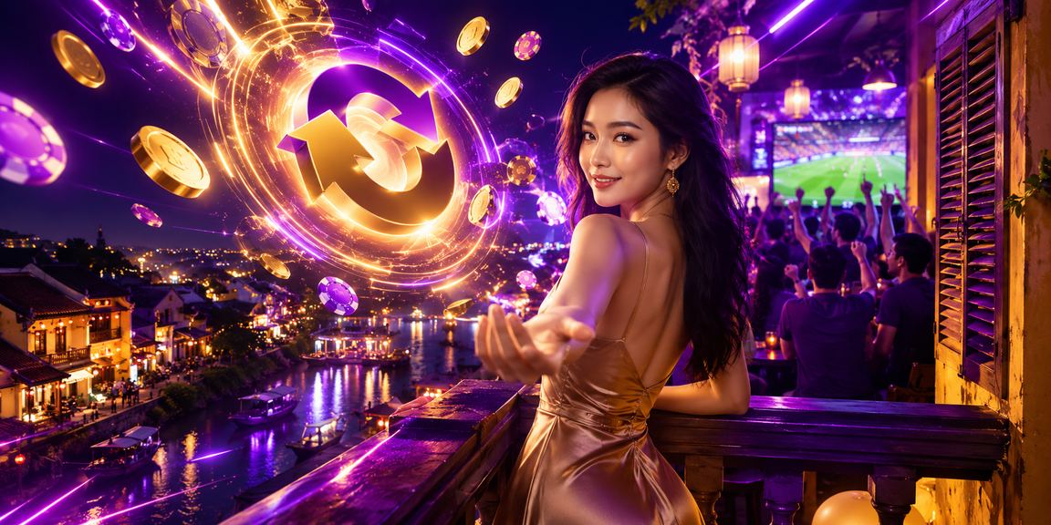 Không gian neon sang trọng tại Hội An với bảng hiệu rebate bonus dành cho thành viên VIP